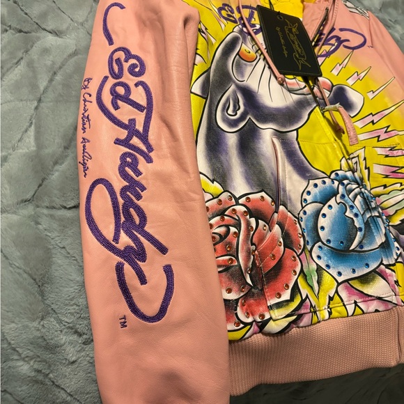 💗 Vintage ED Hardy Genuine Leather Jacket!💗 - Picture 4 of 9